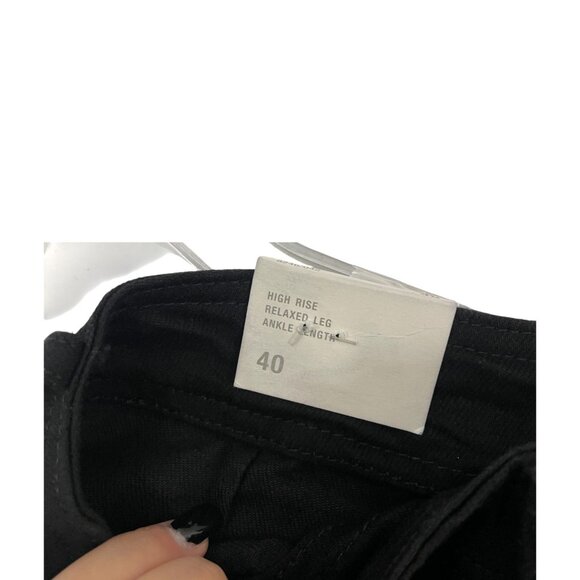 Zara Womens Jeans EU 40 US 8 ZW Tailored Wide Leg Black Denim 8246/042 NWT - Picture 9 of 16